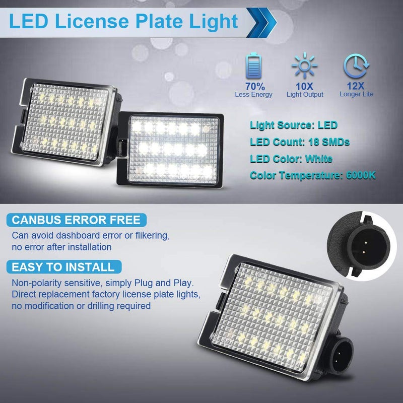 MbuyDIY LED License Plate Light Lamp Assembly Compatible with 2014-2026 Dodge Durango 6000K White, Pack of 2 - Image 3